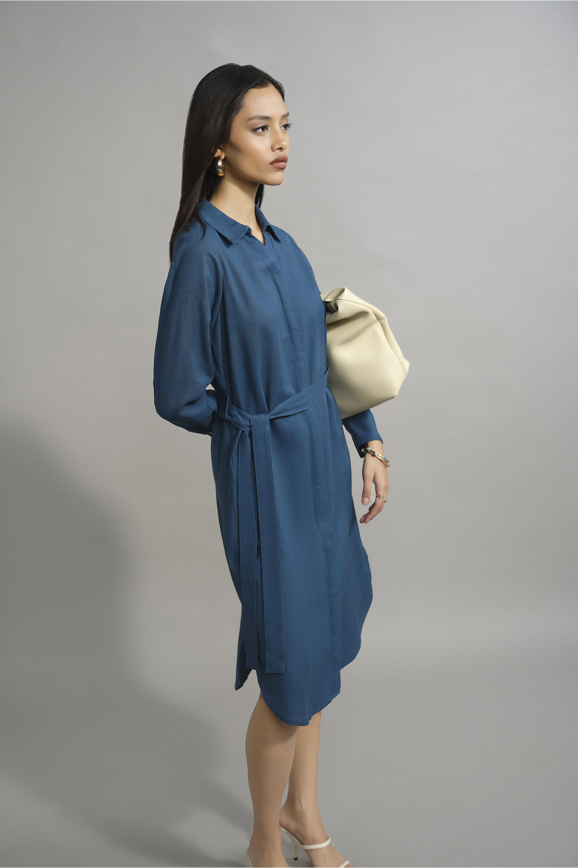 Desk To Dusk Shirt Dress, Teal, image 2